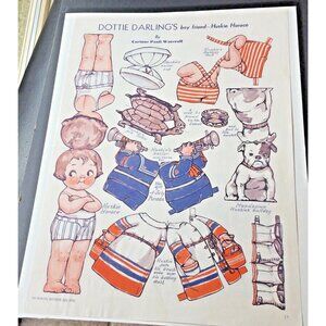 Dottie Darling’s Boy Friend 4th Of July Sailor Uniform Turtle Paper Doll 1934